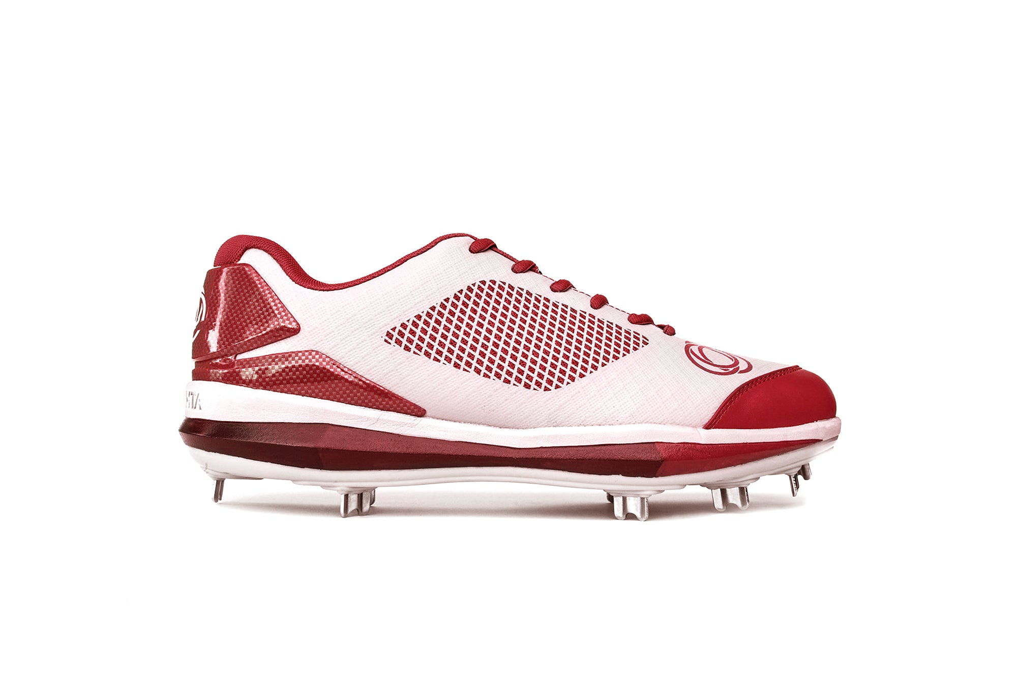 Red and white softball cleats store